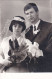 Old Real Original Photo - Wedding Groom Bride - Ca. 14x8.8 Cm - Anonymous Persons