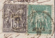Sage N° 76 Et 77 Sur Lettre - 1876-1898 Sage (Type II)