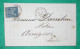 N°90 SAGE CAD TYPE 18 GARE DE MORCENX LANDES POUR ARENGOSSE 1886 INDICE 15 LETTRE COVER FRANCE - Posta Ferroviaria