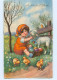 Y6837/ Ostern Kind Mit Lamm Und Küken 1928 AK - Ostern