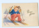 Y5559/ Bonne Annee Neujahr Kinder Skifahren  AK Ca.1950  - Nouvel An