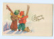 Y5552/ Bonne Annee Neujahr Kinder Skifahren AK Ca.1950  - Anno Nuovo