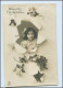 Y4483/ Neujahr  Hübsches Mädchen Foto Fotomontage AK 1914 - Photographs