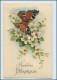 T2113/ Schmetterling Pfingsten Schöne Litho AK 1932 - Pentecostés