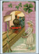 N9650/ Pfingsten  Eisenbahn Tolle Litho Prägedruck AK 1911 - Pentecoste