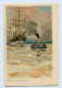 W9V81/ Segelschiff Im Schlepptau Litho Zeno-Diemer AK Ca.1900 - Veleros