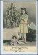 W5B20/ Weihnachten Mädchen Mit Puppe AK 1905 - Other & Unclassified
