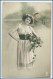 Y1743/ Frau Im Kleid Mit Blumenkorb 1910 Foto AK - Non Classés
