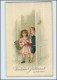 P3A60/ Geburtstag Kinder Mit Blumenkorb Und Brief In Der Hand 1917 Litho AK - Birthday