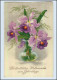 P3A50/ Geburtstag Blumen 1933 Litho AK - Anniversaire