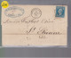 Un Timbre Napoléon III   N° 14  20 C Bleu   Sur Lettre  Départ Boulogne 1859   Destination  St -Etienne - 1853-1860 Napoléon III