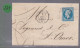 Un Timbre Napoléon III   N° 14  20 C Bleu   1858    Destination   ST - Omer - 1853-1860 Napoléon III