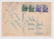 ITALY 1949 Pc With Topic Stamps 2x1Lira, 2x6Lire AOSTA To GENOVA, COLLE DEL GIGANTE M.3324 COURMAYEUR Cachet (53638) - 1946-60: Marcofilie