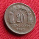 Chile 20 Centavos 1943 Chili  W ºº - Chili