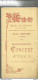 PO / Vintage / Old French Program / RARE Programme Concert ANGOULEME 1909 - Programs