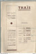 BB / Vintage / Old French Program Theater 1945 // Rare Programme Théâtre EDEN La CIOTAT // THAIS - Programme