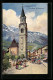 Artista-Cartolina Hans Treiber: Cortina D?Ampezzo, Campanile  - Altri & Non Classificati