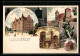 Lithographie Nürnberg, Grand Hotel, Henkersteg, Hans-Sachs-Monument, Dürer-Haus  - Nürnberg