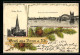Lithographie Bonn, Evang. Kirche, Bonn Mit Neuer Rheinbrücke  - Bonn