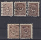 Turkey / Türkei 1923 ⁕ Star & Crescent 15 Pia. Mi.819 ⁕ 5v Used - Shades - Usados