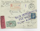 FRANCE MERSON 10FR +1FR50 PASTEUR LETTRE COVER REC AVION PARIS 108 15.2.1929 TONKIN RAID INTERROMPU DRAGON ANNAM - 1921-1960: Modern Tijdperk