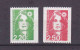 Série De 2 Timbres Roulette France 1991 Marianne De BRIAT Bicentenaire 2f20 Vert 2f50 Rouge N° Rouge Au Verso 2718 2719 - Coil Stamps