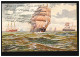 Künstler-AK Segelschiffe Auf Hoher See, HAMBURG 15.5.1903 Nach RHEINECK 16.5.03 - Other & Unclassified