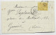 SAGE 25C BISTRE LETTRE COVER LYON 19 FEVR 1884 POUR SUISSE - 1877-1920: Periodo Semi Moderno