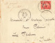 SEMEUSE 10C SUR LETTRE CACHET RECETTE DISTRIBUTION SPAY SARTHE 31/7/1914 LA FLECHE - 1877-1920: Semi-moderne Periode