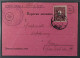 SERBIEN Porto 2 A, 1 D. Auf Roter Postkarte (Steuer-Mahnung!), SELTEN, KW 350,-€ - Occupazione 1938 – 45