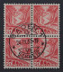 1936, SCHWEIZ 301 IIz Viererblock (SBK 205Az), Zentrischer Stempel, 250,-SFr - Gebruikt