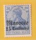 MiNr. 24 Xx   Deutschland Deutsche Auslandspostämter Marokko - Marocco (uffici)