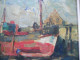 Delcampe - ROTSAERT Jules - Schilderij O/D Peinture HST Painting MARINE Zeilschepen Schepen Kade Landschap Brugse School Brugge - Oelbilder