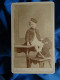 Photo CDV Delsart à Valenciennes  Petit Garçon En Robe (Carry Johnston) Assis Sur Une Table  Toque CA 1870-75 - L679A - Anciennes (Av. 1900)