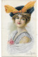San Marco, Belle Carte. Femme Avec Chapeau Bleu, Ruban Jaune. No.  2037 - Autres & Non Classés
