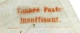 GRIFFE De FABRICATION LOCALE: "TIMBRE POSTE INSUFFISANT" Sur Lettre D'Auteuil Pour Le HAVRE. Certificat ROUMET - 1849-1876: Classic Period