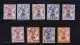 STAMPS-IRAN-1903-UNUSED-MH*-SEE-SCAN-OVERPRINT-POSTES-PERSANES-SET-8-PCS - Irán