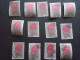 D202276   Romania - 1957  -  Lot Of 13  Used Stamps    Rhododendron     1647 - Oblitérés