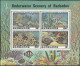 THEMATIC FAUNA:  UNDERWATER SCENERY.  SNAPPER, BUTTERFLYFISH, PRINCESS PARROTFISH,  ANGELFISH   4v+MS   -  BARBADOS - Autres & Non Classés