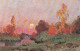 G.M.MEINZOLT Sonnenuntergang Gl1914 #D3608 - Peintures & Tableaux