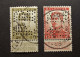 België - Belgique  Perfin - Perforé - P R - Cie D'Assurance Les Propriétaires Réunies, Liège - COB 123 / 24 Cancelled - 1909-34