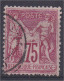 Sage N° 71  75c Carmin Oblitéré Cote 150€  (les Timbres Scannés Sont Les Timbres Vendus) - 1876-1878 Sage (Type I)