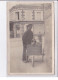 LAON : Carte Photo D'un Homme Promenant Son Chien Devant Le Restaurant Redelin (avenue De La Gare) - Bon état - Laon