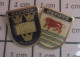 3417 Pin's Pins / Beau Et Rare / ANIMAUX / VACHE TAUREAU ROUGE OXFORD UNIVERSITY BLASON ECUSSON ARMOIRIES - Tiere