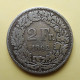 - SUISSE - 2 Francs - 1862 - Argent - - 2 Francs