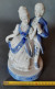 Delcampe - Figurine En Porcelaine Opaque, Vitrifiée Blanche Et Bleue Avec Dorure, Style Victorien. Couple Dansant. - Altri & Non Classificati