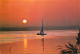 Navigation Sailing Vessels & Boats Themed Postcard Romania Mamaia Siut Ghiol Sunset - Velieri