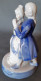 Delcampe - Lot De 12 Figurines En Porcelaine Vitrifiée Et Une Non Vitrifiée, Style Victorien, Blanche Et Bleue - Other & Unclassified