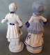 Delcampe - Lot De 12 Figurines En Porcelaine Vitrifiée Et Une Non Vitrifiée, Style Victorien, Blanche Et Bleue - Andere & Zonder Classificatie