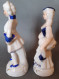 Delcampe - Lot De 12 Figurines En Porcelaine Vitrifiée Et Une Non Vitrifiée, Style Victorien, Blanche Et Bleue - Other & Unclassified